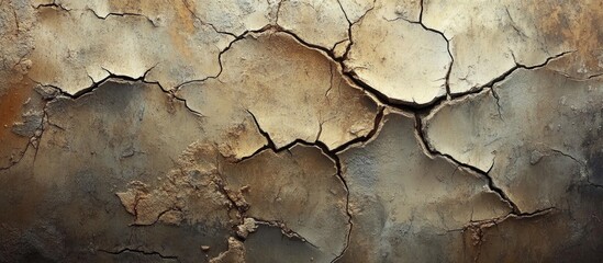 Wall Mural - Textured Closeup of Weathered and Cracked Wood Surface with Unique Patterns and Rich Earthy Tones Suitable for Background Use