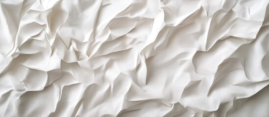 Aufkleber - Textured white fabric background with elegant crumpled folds for use in design and artistic projects.