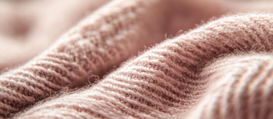 Poster - Woven woolen fabric texture in soft pink tones showcasing intricate details and gentle folds for textile design inspiration.