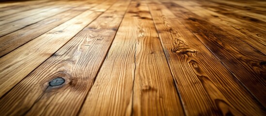 Wall Mural - Close-up view of polished pine wood flooring texture ideal for backgrounds or design overlays