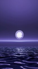 Poster - A glowing orb floating above a futuristic landscape with flowing waves.