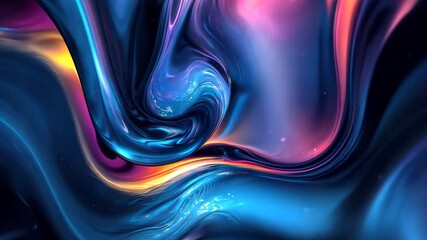 Poster - Vivid abstract fluid motion in colorful swirling patterns