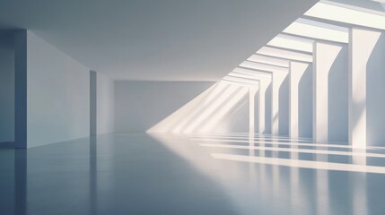 Leinwandbilder - Bright and Spacious Contemporary Living Room Interior with Subtle Light and Empty Space for Text or Design Elements