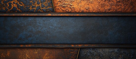 Poster - Textured dark background featuring rustic metallic elements with ample empty space for text or branding purposes.