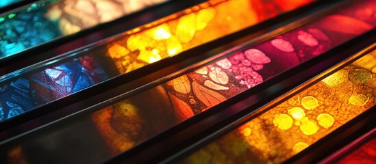  - Colorful light reflections on DVDs showcasing vibrant patterns and textures in a visually striking composition.
