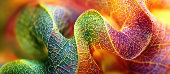 Poster - Vibrant and Textured Curled Croton Leaves Showcasing a Spectrum of Colors in Nature's Design