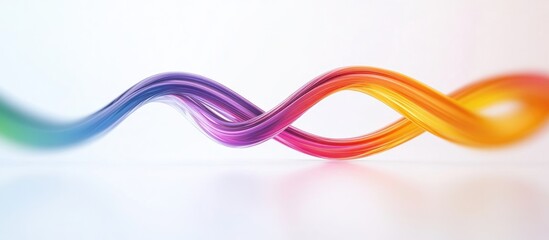 Poster - Business Lines Integration Concept with Colorful Waves and Copy Space for Text
