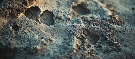 Fototapete - Natural cement concrete texture with distinct surface patterns and details showcasing an earthy, weathered appearance.