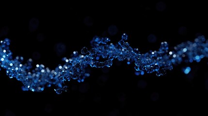Poster - Blue DNA Molecule Chromophore Loop Illustrating Mutation and Digital Structure Movement with Empty Copy Space for Text