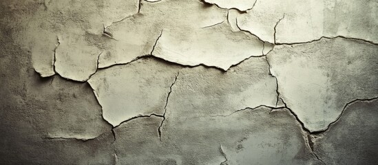 Fototapete - Gray concrete wall texture with cracks and scratches for a vintage or urban background in design projects and creative applications.