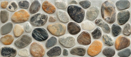 Poster - Colorful Pebbles Textured Background for Natural Decorative Concepts and Landscaping Design
