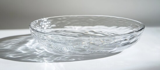 Poster - Pristine water gently reflecting light in a smooth plastic basin showcasing clarity and tranquility