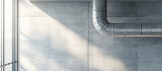 Poster - Modern Dryer Ventilation Duct in Minimalist Interior with Natural Light and Space for Text Overlay