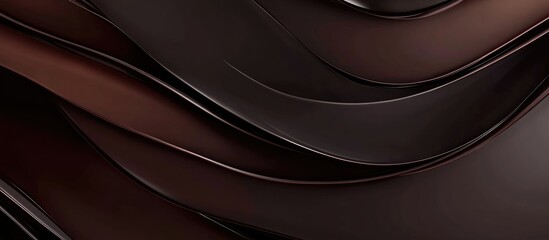 Poster - Elegant dark brown abstract geometric background with fluid shapes and ample space for text insertion.