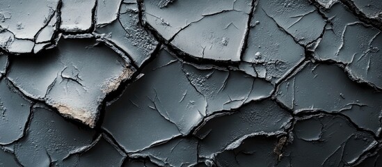 Poster - Close-up of cracked and weathered concrete wall texture in high resolution showcasing intricate details and varying tones.
