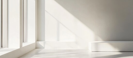 Leinwandbilder - Minimalist interior with natural light showcasing blank space for creative text and design elements in a serene environment