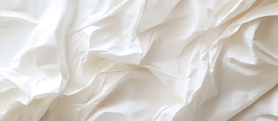 Poster - Crumpled white paper texture on a soft background providing a minimalist and creative design element for various projects.