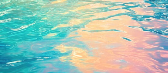 Fototapete - Vibrant and Tranquil Water Texture Background with Colorful Reflections and Soft Fluid Motion