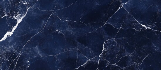 Poster - Dark blue grunge marble texture background suitable for poster or banner designs with ample empty space for customizable text content