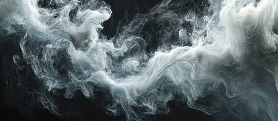 Leinwandbilder - Ethereal white smoke swirling gracefully against a dark background creating a captivating and mysterious visual effect.