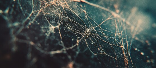Poster - Grunge textured background with dusty scratches and intricate web-like patterns reminiscent of aged film photography.