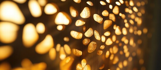 Poster - Textured wall illuminated by sunlight creating intricate patterns and warm shadows showcasing a stunning play of light and design.