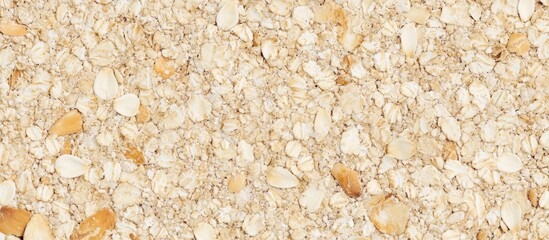 Poster - Crushed wheat groats granular texture background for culinary and food-related design projects