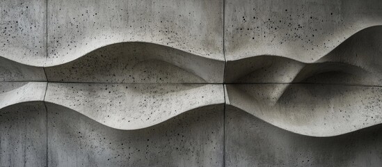 Poster - Textured concrete wall with flowing gray patterns creating a modern and artistic architectural element for design backgrounds.