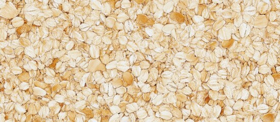 Poster - Crushed wheat groats background texture in natural light showcasing a warm, earthy color palette ideal for culinary and organic themes.