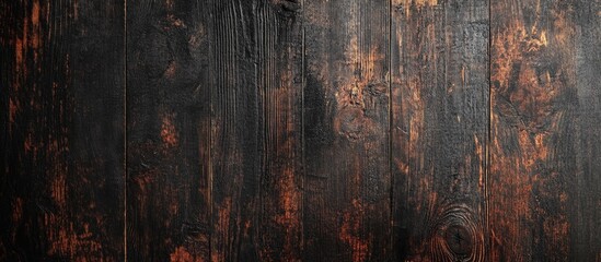 Poster - Textured dark plywood background with rich grain patterns and a weathered appearance suitable for rustic and natural design themes.