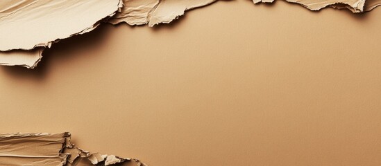 Poster - textured clay background with torn cardboard edges creating a minimalist design space ideal for bran