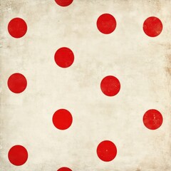 Wall Mural - playful red polka dot pattern on a vintage off-white background for design and decoration purposes