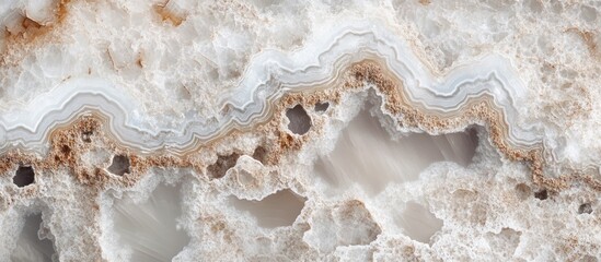 Poster - Translucent agate slice showcasing natural mineral patterns and textures ideal for backgrounds and wallpapers in interior design and art projects