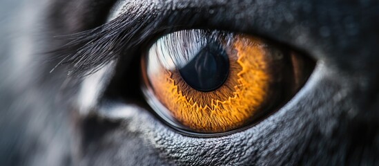 Poster - Cow Eye Close-Up with Rich Texture and Warm Tones Ideal for Nature Themes and Text Placement