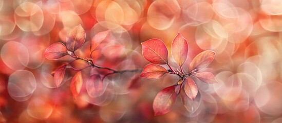 Wall Mural - Autumn bokeh background with colorful blurred leaves ideal for use in photomontage and creative design projects.