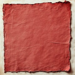 Wall Mural - vintage red grunge paper with a red stain and slightly torn edges on a neutral background