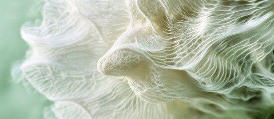 Wall Mural - Delicate close-up of a dandelion seed head showcasing intricate textures and soft, ethereal details in natural light.