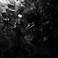 Wall Mural - Black and white abstract background featuring shattered glass with high contrast texture and patterns