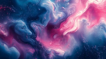 Fototapete - Abstract fluid art a fullbody 3D render with impasto and sharp edges in thick oil paint style panoramic cinematic background