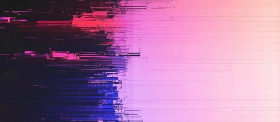 Poster - abstract glitch art with distorted pixels and colorful gradient background ideal for text overlay an