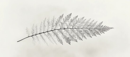 Wall Mural - Fern Leaf Black and White Image Detailed Texture Nature Background for Minimalist Design and Artistic Use