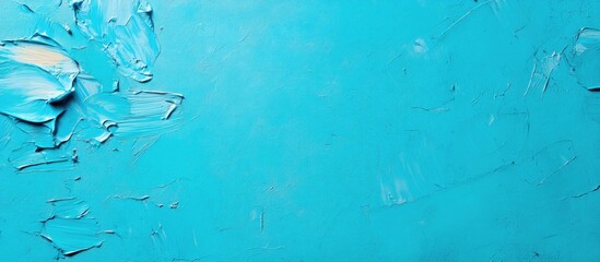 Poster - Vibrant cerulean blue canvas texture ideal for artistic creativity with ample empty space for personalized text or design elements.