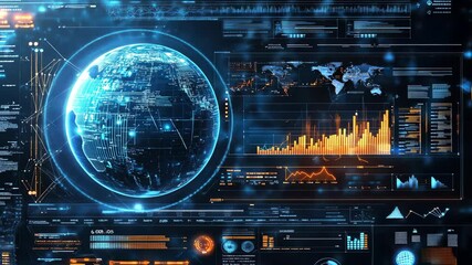 Poster - Dynamic global data visualization with rotating digital earth and analytics