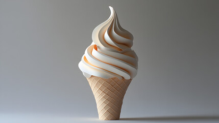 ice cream cone with swirled layers of handcrafted paper resembling soft-serve 