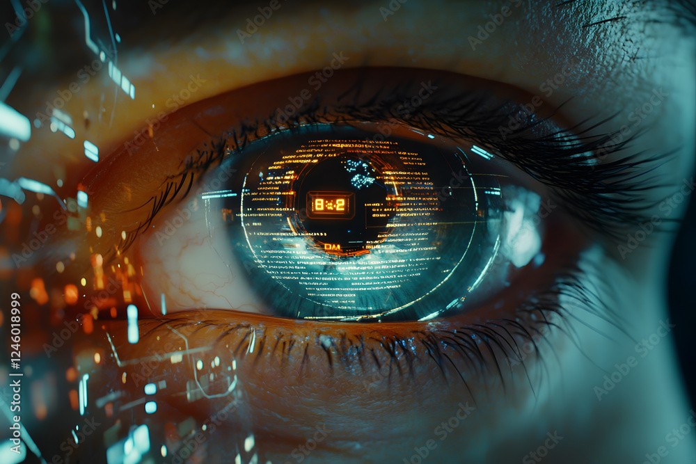 Human eye with cyber retinal recognition for neuro link connection ...
