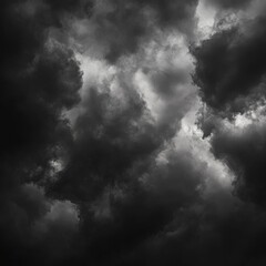 Wall Mural - Dramatic black clouds in the sky over a zen papaya tree in a serene landscape setting