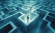 © zong - businessman navigating a challenging white labyrinth