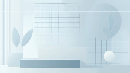 Poster - Abstract White Geometric Shapes Design Background Intricate abstract composition featuring geometric shapes and lines in various shades of white