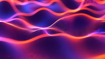 Poster - Dynamic neon waves pulsating in vibrant abstract motion