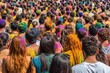 © leszekglasner - Holi Festival fun, crowd of people in colorful powders